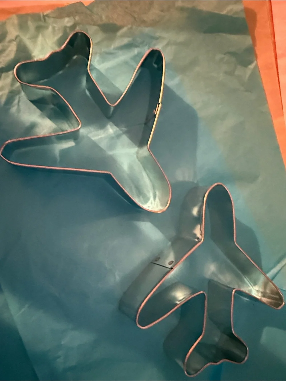 New Ann Clark 4” x 4” Stainless steel Airplane Cookie cutter set of 2